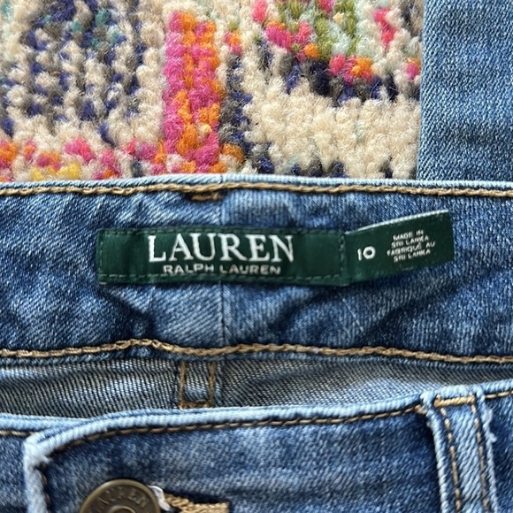 Lauren Ralph Lauren Premier Straight High Waisted Ocean Blue Wash Jeans sz 10 - Picture 5 of 6